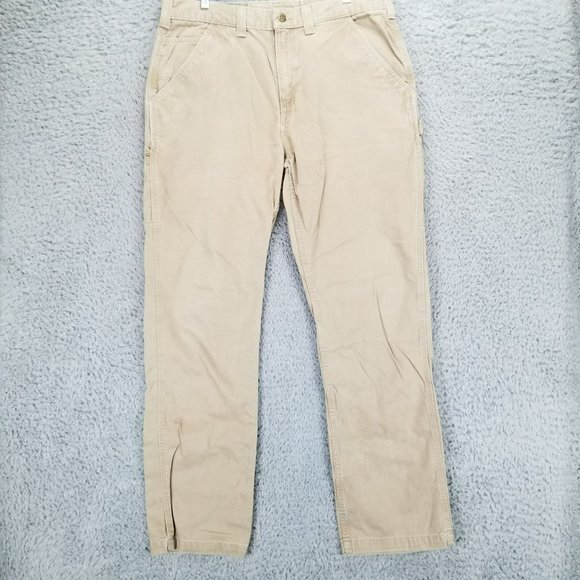 Carhartt Pants Mens 36x34 Tan Cotton High Rise Relaxed Fit *Read*
